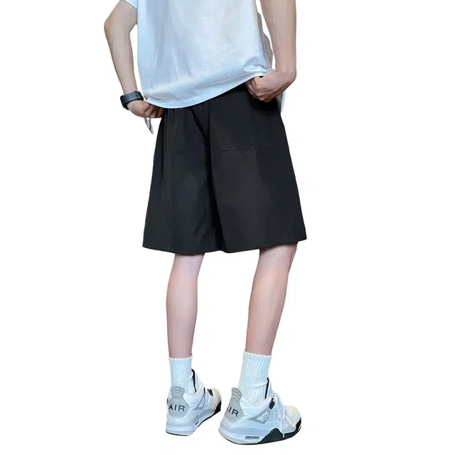 哲源 美式高街潮流山系户外机能简约纯色透气高级感无性别主义宽松阔脚凉感耐磨运动舒适轻薄五分休闲短裤 男女同款