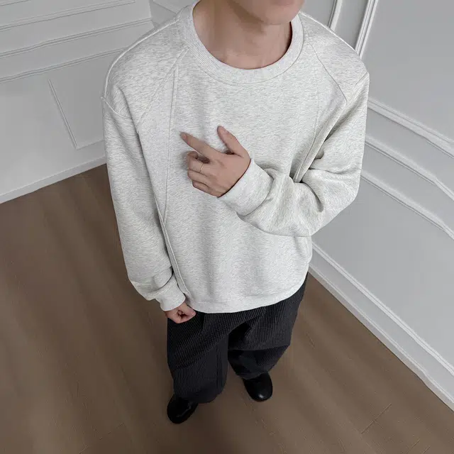 哲源 美式解构拼接外套男款春秋设计感简约纯色基础款套头衫潮流百搭宽松舒适休闲痞帅圆领卫衣 男女同款