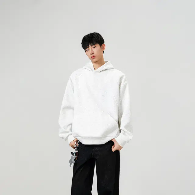 哲源 美式复古重磅华棉正肩款上衣立体分割裁剪解构设计感男款春秋外套潮牌舒适日常通勤百搭宽松休闲连帽卫衣 男女同款