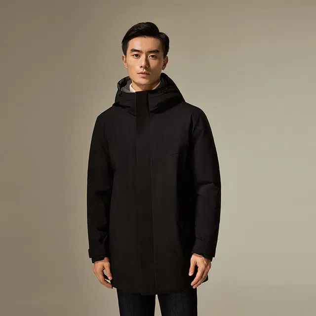 迪柯尼 商务休闲保暖羽绒服 男款 黑色
