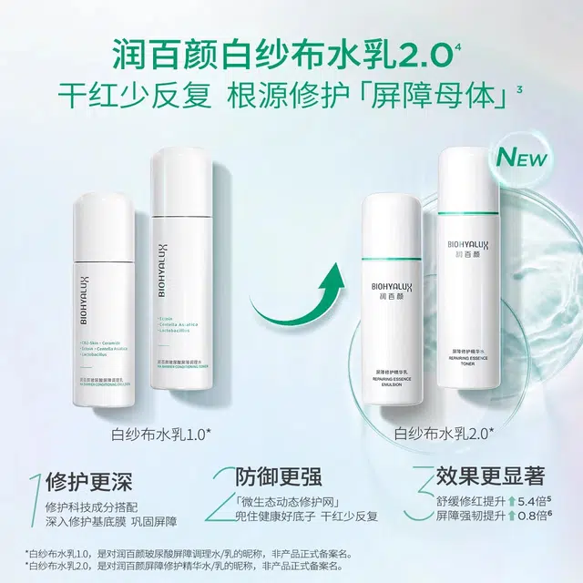 润百颜 白纱布屏障修护水乳 舒缓维稳修护 便携装