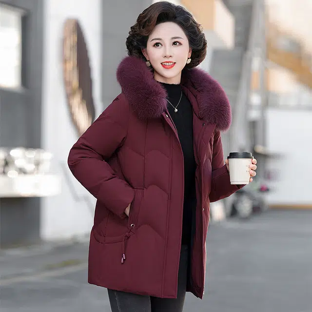 雅鹿 连帽纯色保暖舒适羽绒服 女款