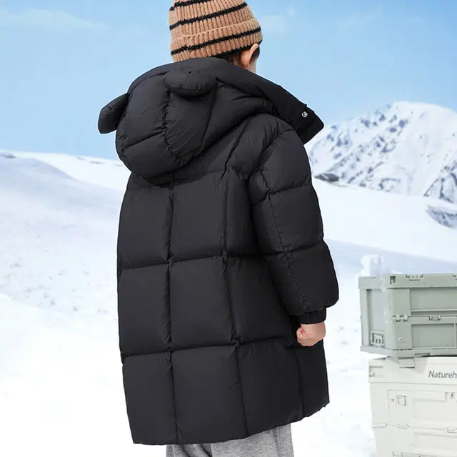 雅鹿 时尚宽松纯色潮流羽绒服中小童