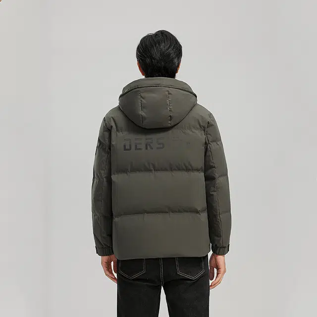 雅鹿 加厚休闲保暖连帽羽绒服 男款