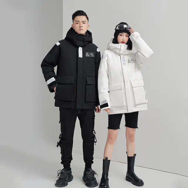 雅鹿 加厚时尚潮流工装防风保暖羽绒服 男女同款