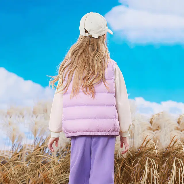 雅鹿 舒适立领拉链羽绒马甲青少年