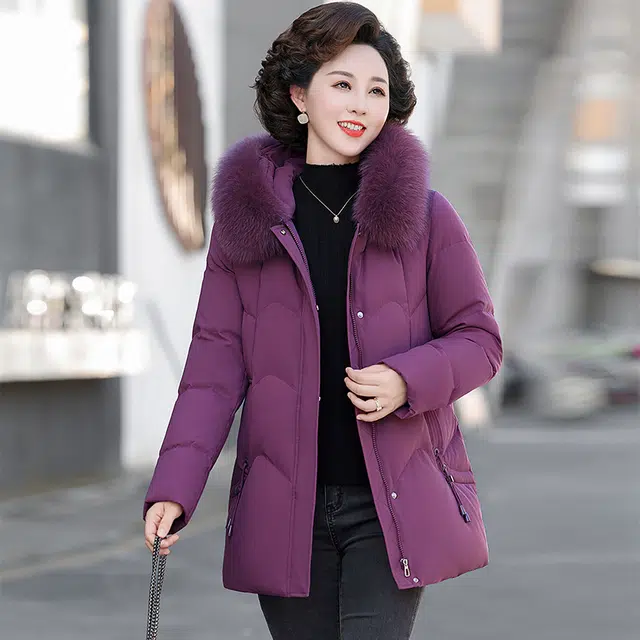 雅鹿 连帽纯色保暖舒适羽绒服 女款