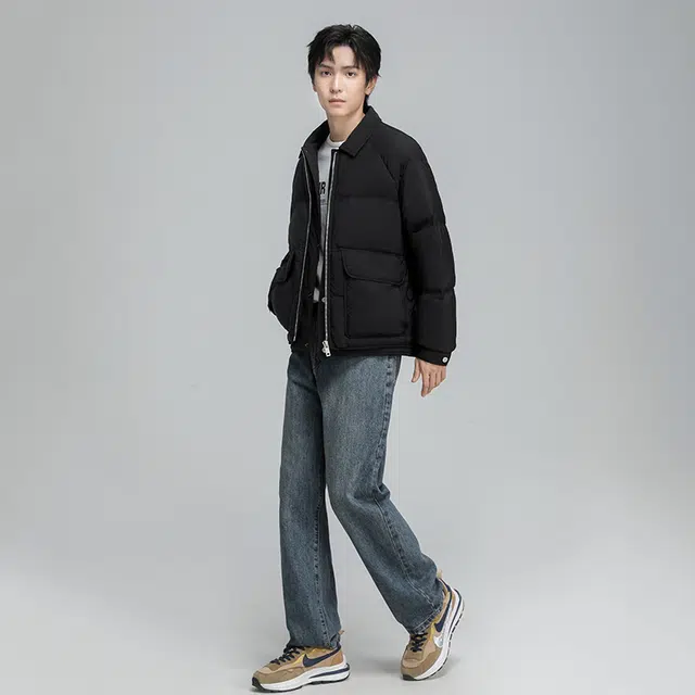 雅鹿 假两件短款时尚款羽绒服 男款