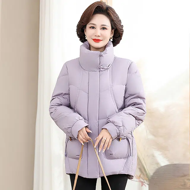 雅鹿 立领防风袖子设计中式扣御寒保暖羽绒服 女款