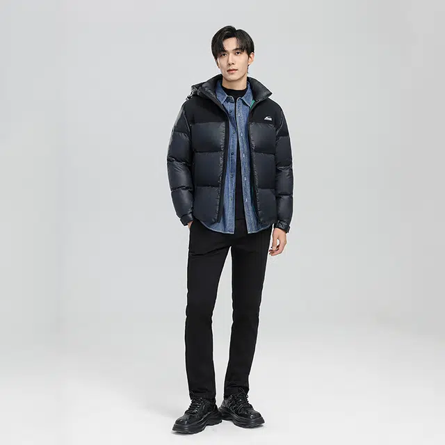 雅鹿 连帽时尚保暖百搭休闲羽绒服 男款