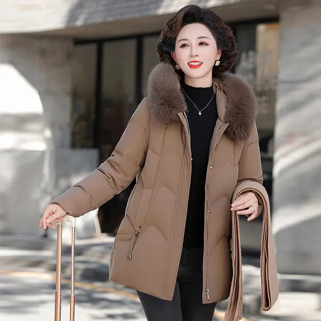 雅鹿 连帽纯色保暖舒适羽绒服 女款