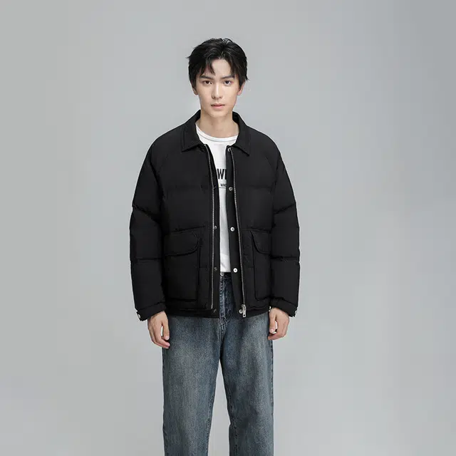 雅鹿 假两件短款时尚款羽绒服 男款