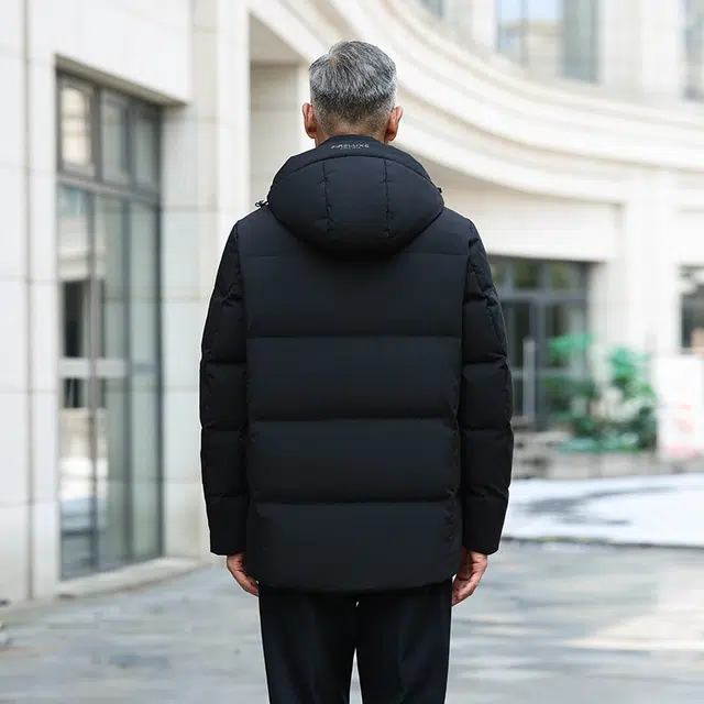 雅鹿 防风保暖御寒内有温度计贴中老年羽绒服 男款