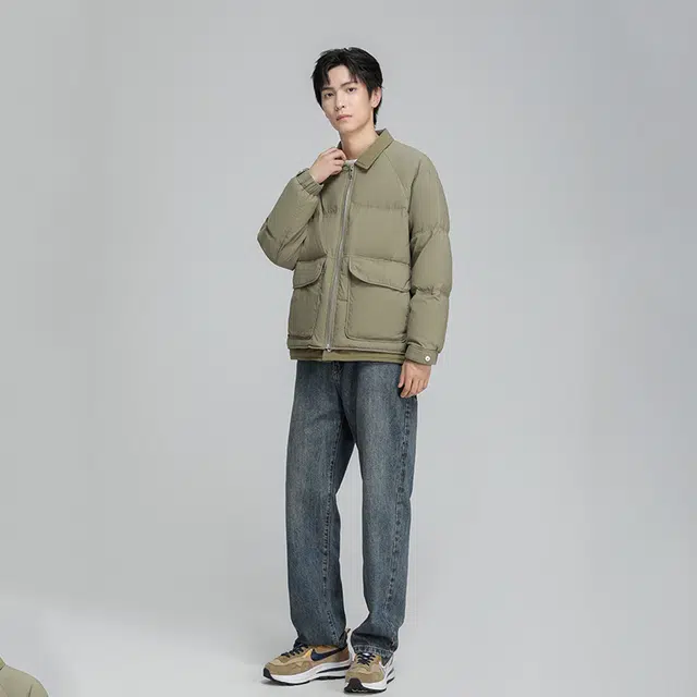 雅鹿 假两件短款时尚款羽绒服 男款