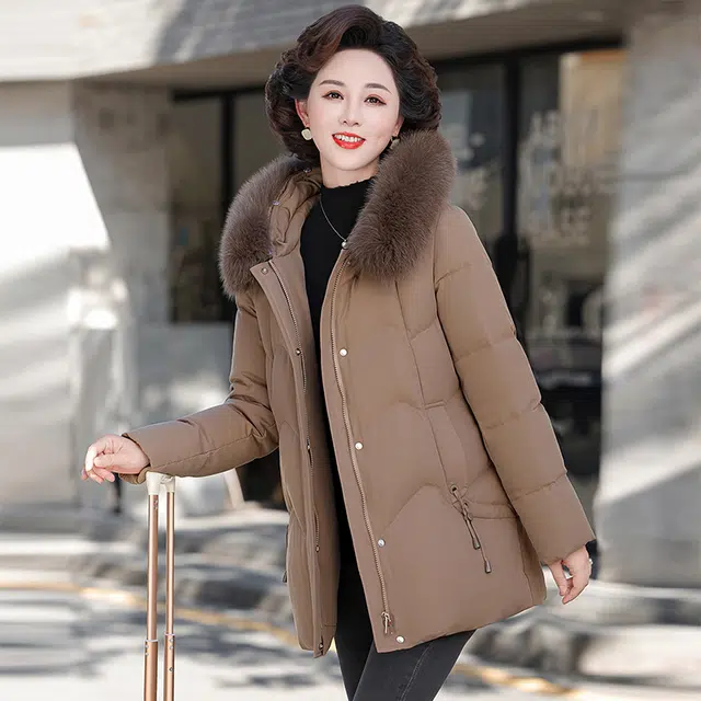 雅鹿 连帽纯色保暖舒适羽绒服 女款