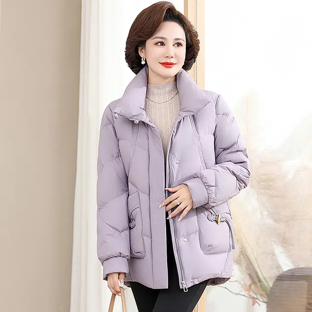 雅鹿 立领防风袖子设计中式扣御寒保暖羽绒服 女款
