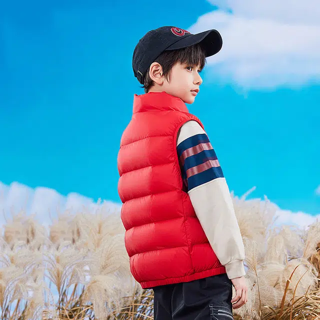 雅鹿 舒适立领拉链羽绒马甲青少年