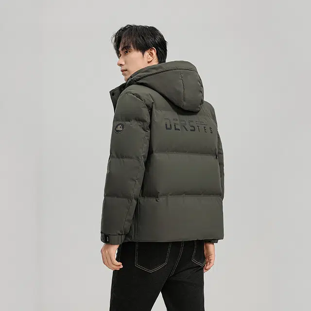 雅鹿 加厚休闲保暖连帽羽绒服 男款