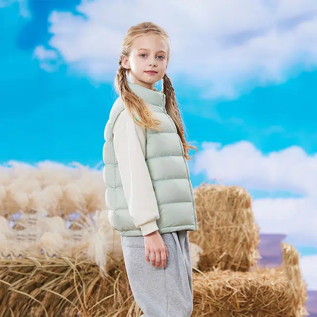雅鹿 舒适立领拉链羽绒马甲青少年