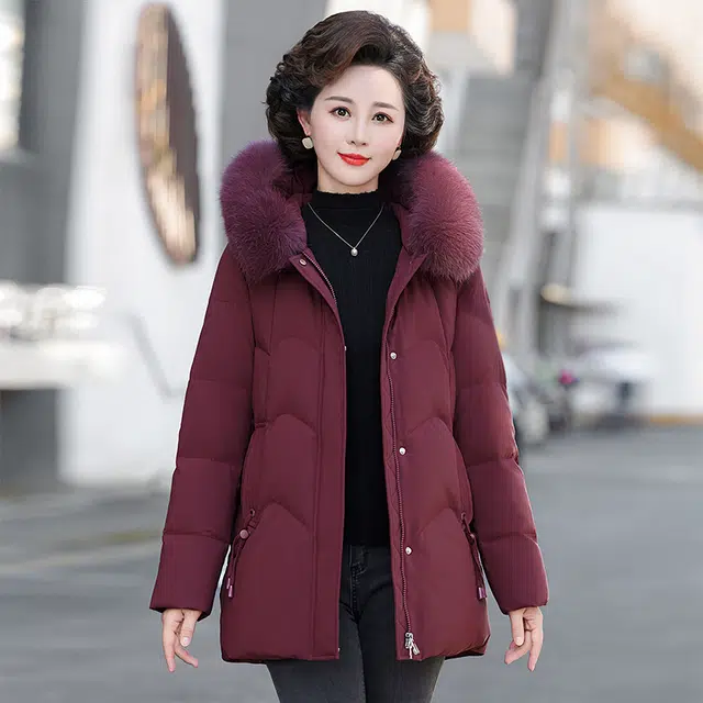 雅鹿 连帽纯色保暖舒适羽绒服 女款
