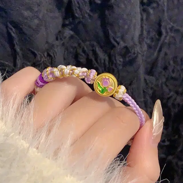 蒂蔻珠宝 郁金香国潮风编织 足金 一口价 黄金手链 女款
