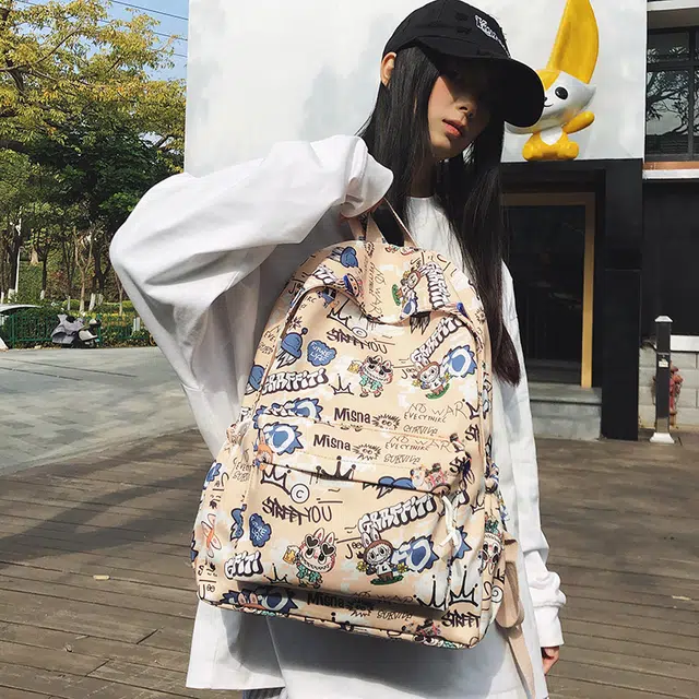 垣途者 卡通动漫涂鸦 尼龙 双肩包 男女同款情侣款 多色