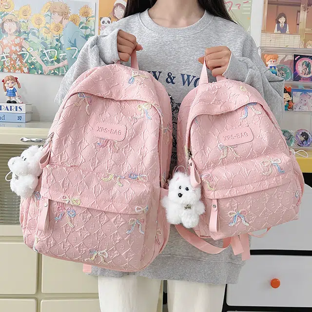 垣途者 高颜值学生韩版蝴蝶结设计 尼龙 书包背包双肩包 女款 多色