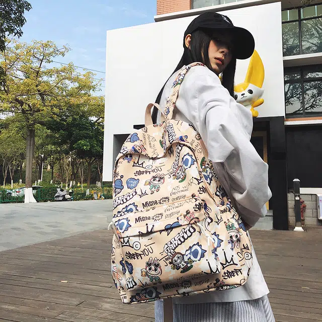 垣途者 卡通动漫涂鸦 尼龙 双肩包 男女同款情侣款 多色