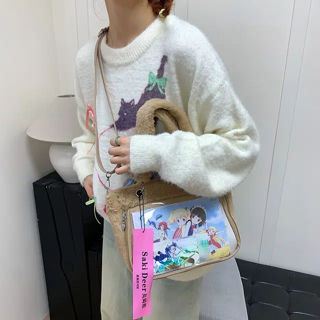 垣途者 二次元痛包日系少女软妹可爱 毛绒 斜挎包 女款 多色