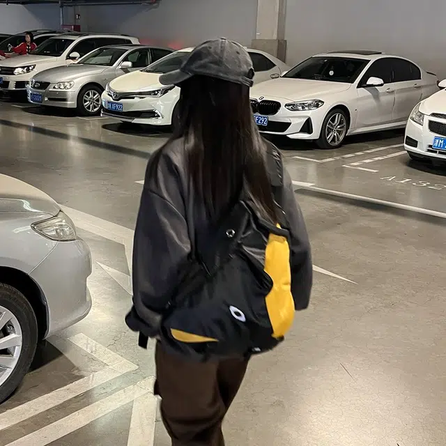 垣途者 潮牌运动胸包大容量街头单肩骑行机车包 尼龙 斜挎包 男女同款情侣款 黄色/红色/黑色