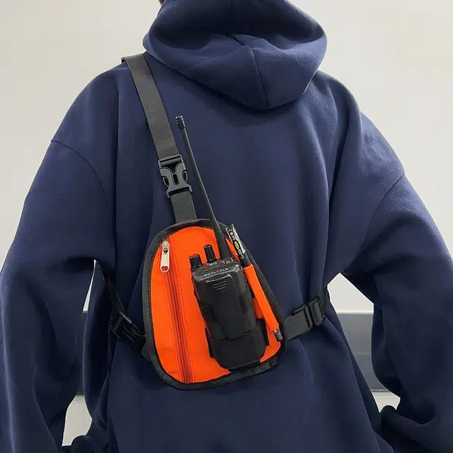 垣途者 港风战术马甲多功能 尼龙 胸包 男女同款情侣款 黑色
