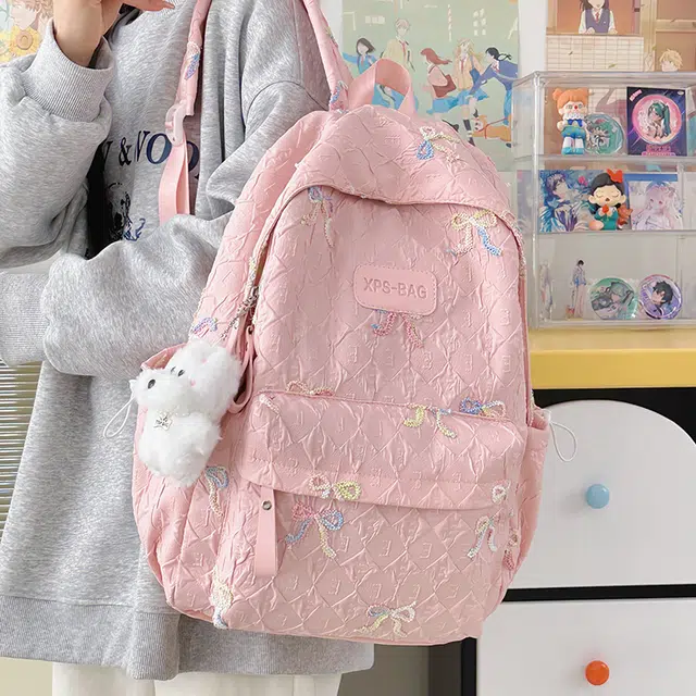 垣途者 高颜值学生韩版蝴蝶结设计 尼龙 书包背包双肩包 女款 多色