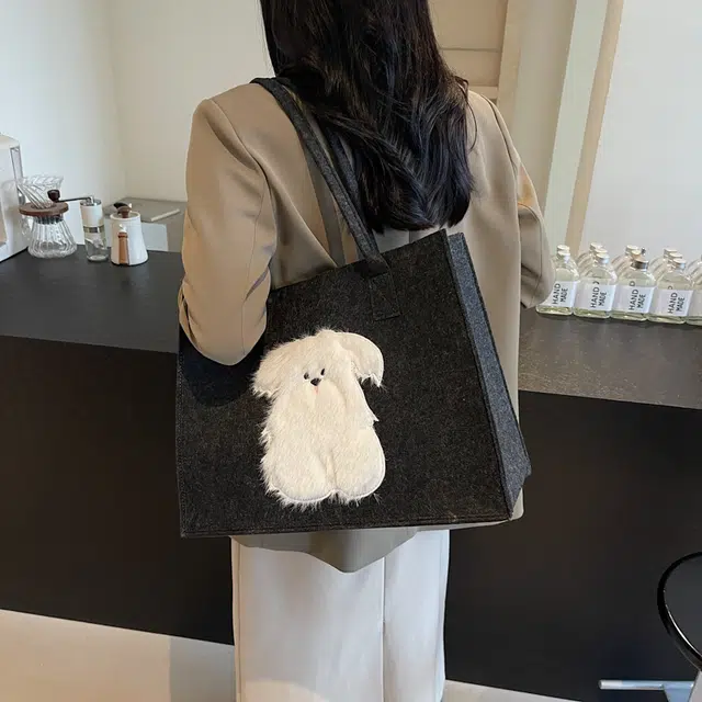 垣途者 小众图案设计休闲简约日常时尚百搭 布 手提单肩包 女款 红色黑色浅灰咖啡色