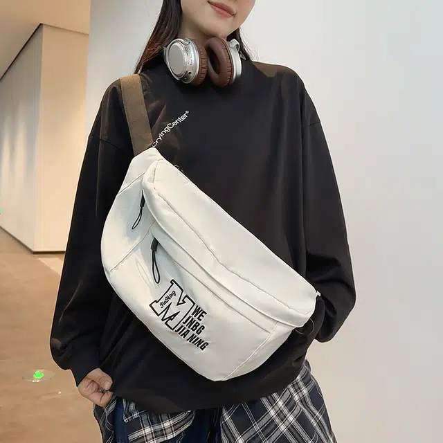 垣途者 日系工装街头休闲运动 尼龙 胸包 男女同款情侣款 白色/黑色/红色/蓝色