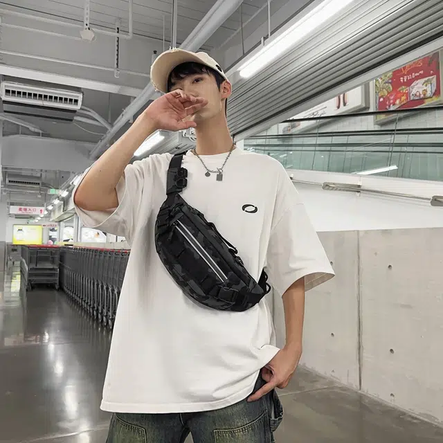 垣途者 潮牌运动骑行机能休闲百搭 牛津布 胸包 男女同款情侣款 黑色/橘色/黑迷彩/绿迷彩/灰迷彩