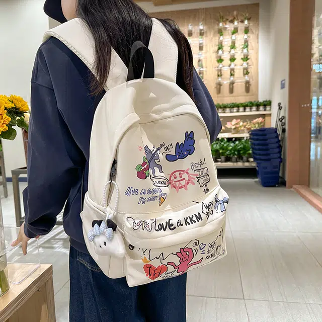 垣途者 潮牌涂鸦休闲百搭 尼龙 双肩包 男女同款情侣款 多色