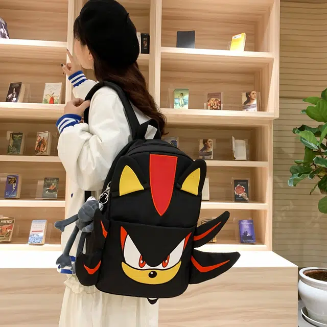 垣途者 卡通动漫街头潮流 尼龙 双肩包 男女同款情侣款 黑色/蓝色