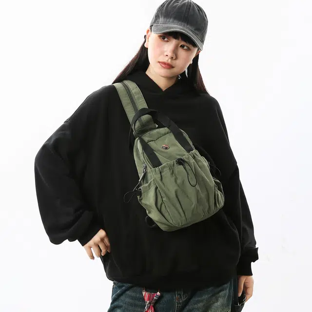 垣途者 多功能潮牌运动休闲百搭 尼龙 双肩包胸包 男女同款情侣款 黄色/黑色/白色/红色/卡其色/绿色/紫色