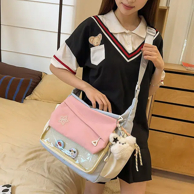 垣途者 日系可爱少女软妹补课休闲百搭 棉 斜挎包 女款 多色