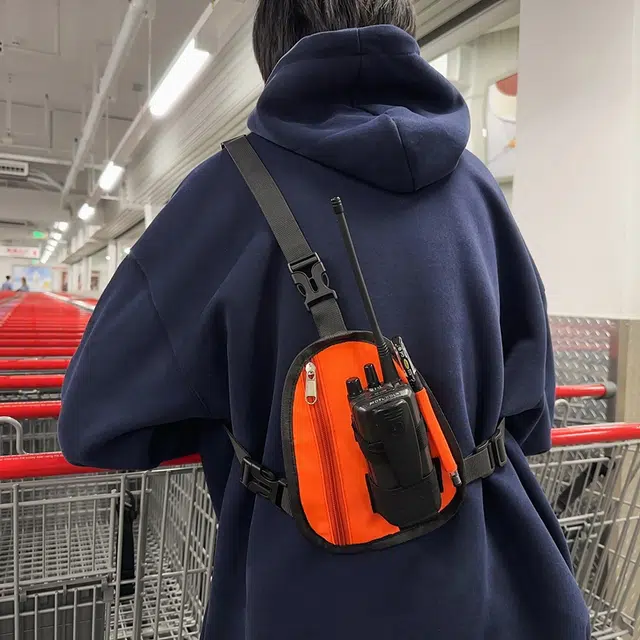 垣途者 港风战术马甲多功能 尼龙 胸包 男女同款情侣款 黑色