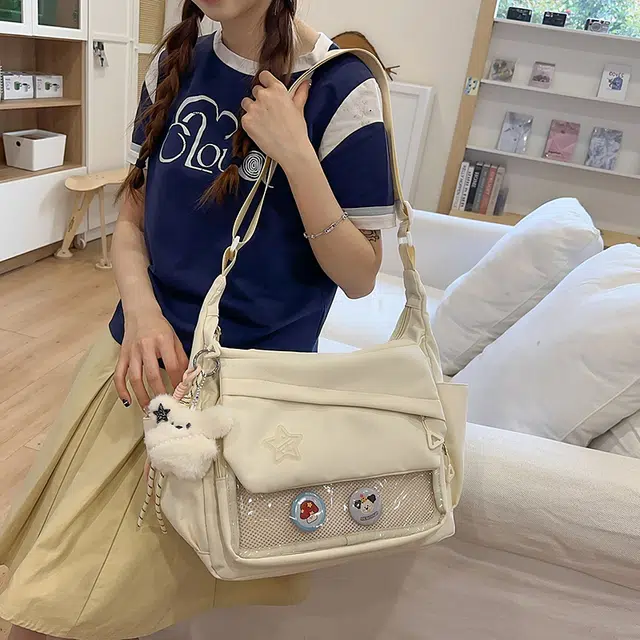 垣途者 日系可爱少女软妹补课休闲百搭 棉 斜挎包 女款 多色