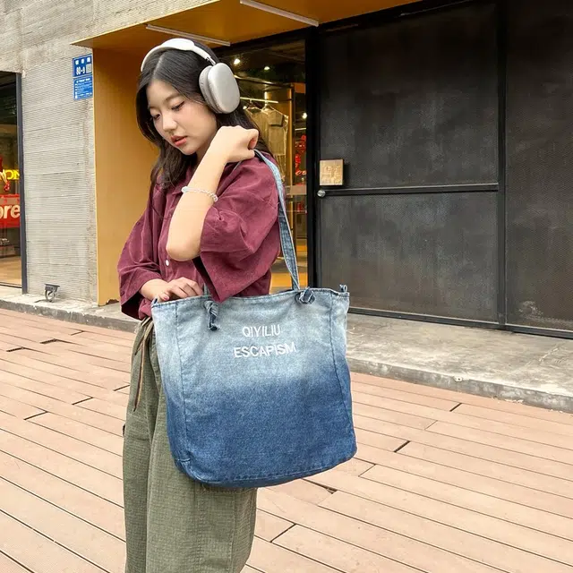 垣途者 韩版森系百搭 牛仔布 斜挎包 女款 多色