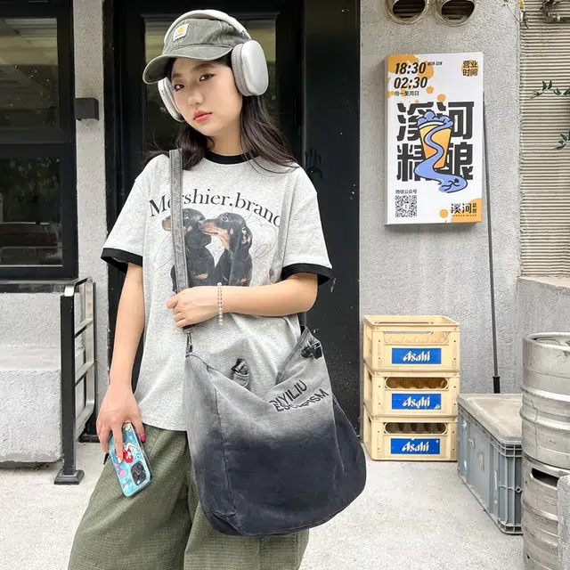 垣途者 韩版森系百搭 牛仔布 斜挎包 女款 多色