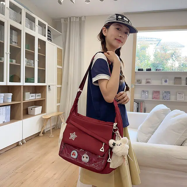 垣途者 日系可爱少女软妹补课休闲百搭 棉 斜挎包 女款 多色