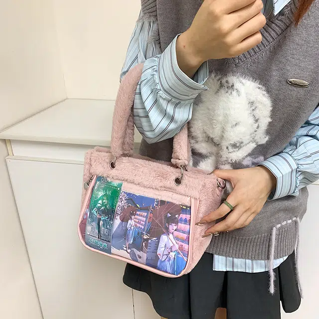 垣途者 二次元痛包日系少女软妹可爱 毛绒 斜挎包 女款 多色