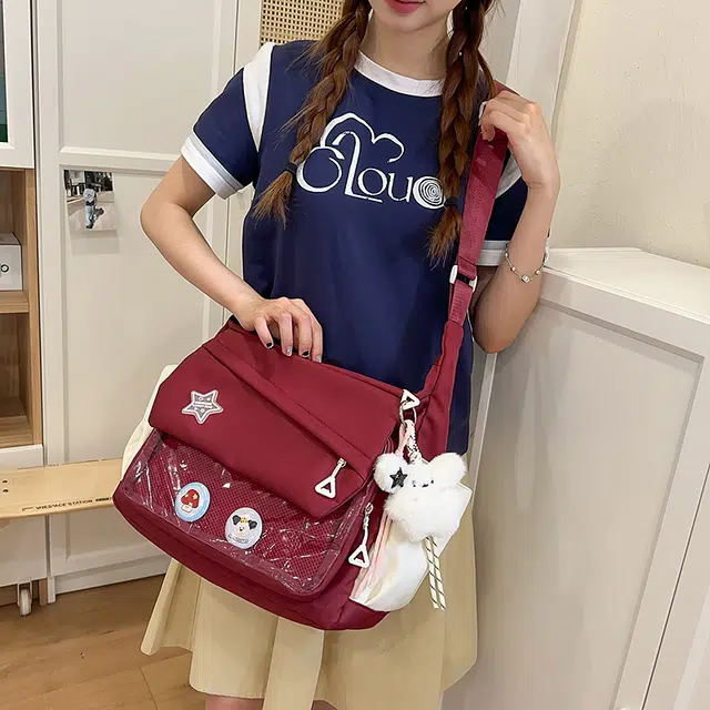 垣途者 日系可爱少女软妹补课休闲百搭 棉 斜挎包 女款 多色