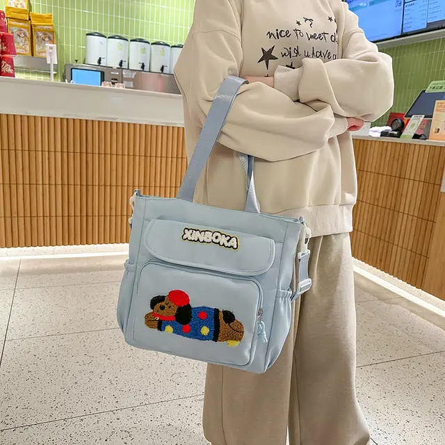垣途者 日系上课休闲百搭补课袋学生书包 尼龙 单肩斜挎包 女款 多色