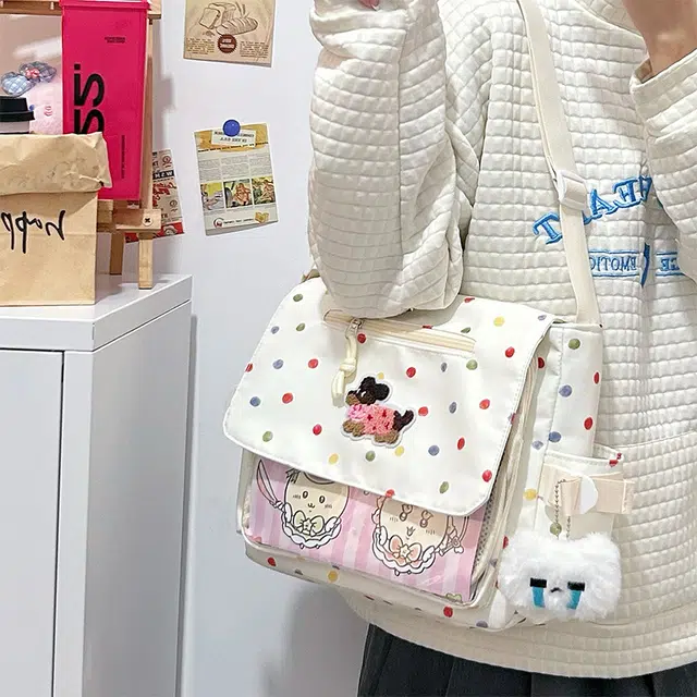 垣途者 波点吧唧可爱腊肠狗 尼龙 单肩包 女款 多色
