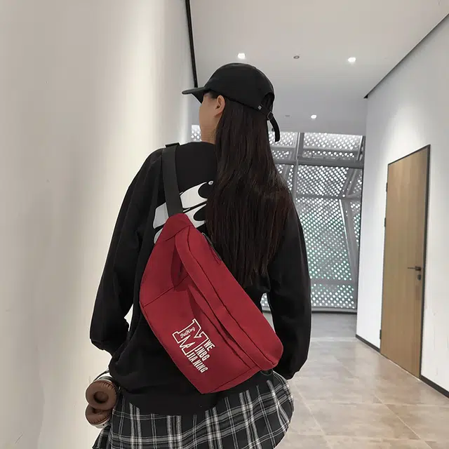 垣途者 日系工装街头休闲运动 尼龙 胸包 男女同款情侣款 白色/黑色/红色/蓝色