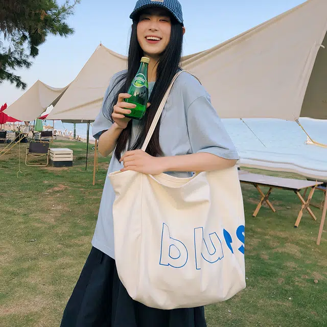垣途者 日系小清新托特包 帆布 大容量帆布包单肩包 常规 女款 多色